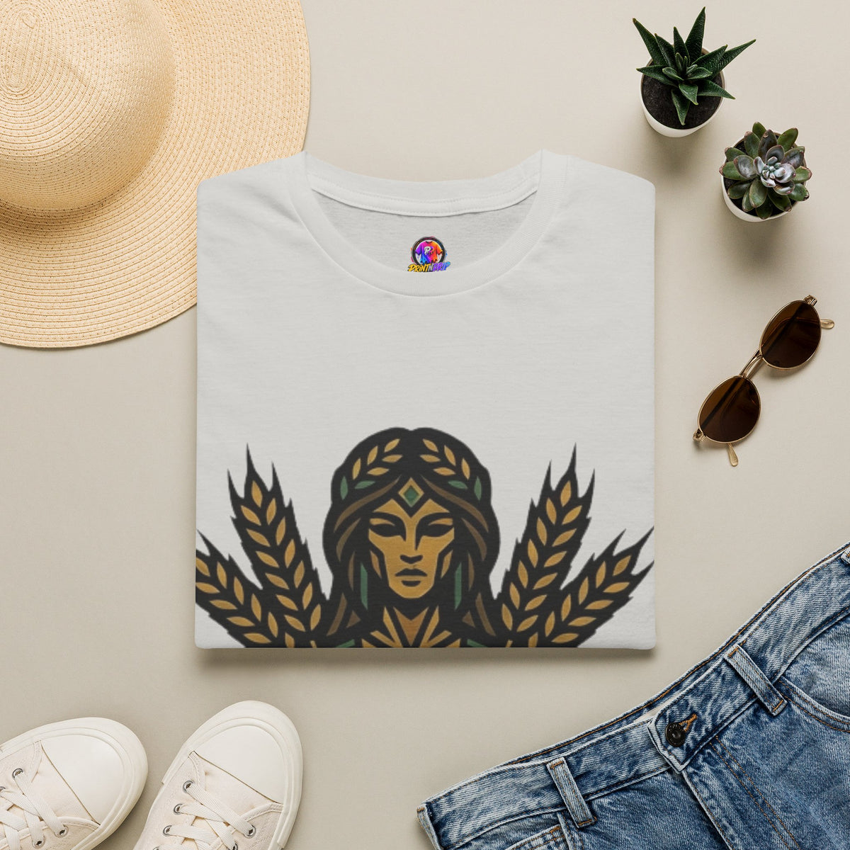Virgo Zodiac Harvest Goddess T-Shirt — Wheat Maiden Graphic Tee