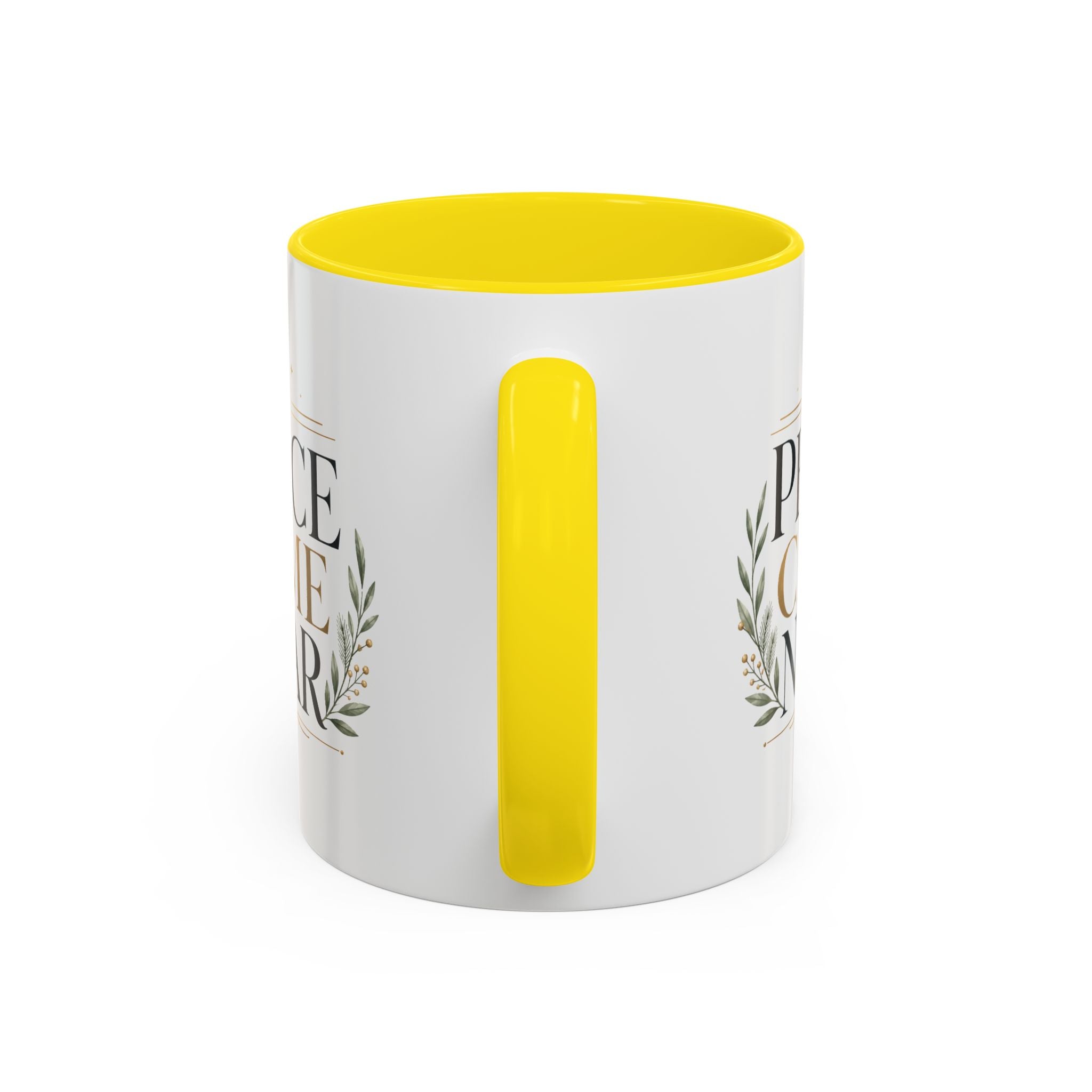 Christmas Peace Came Near Accent Coffee Mug — Holiday Christian Christmas Tea Cup