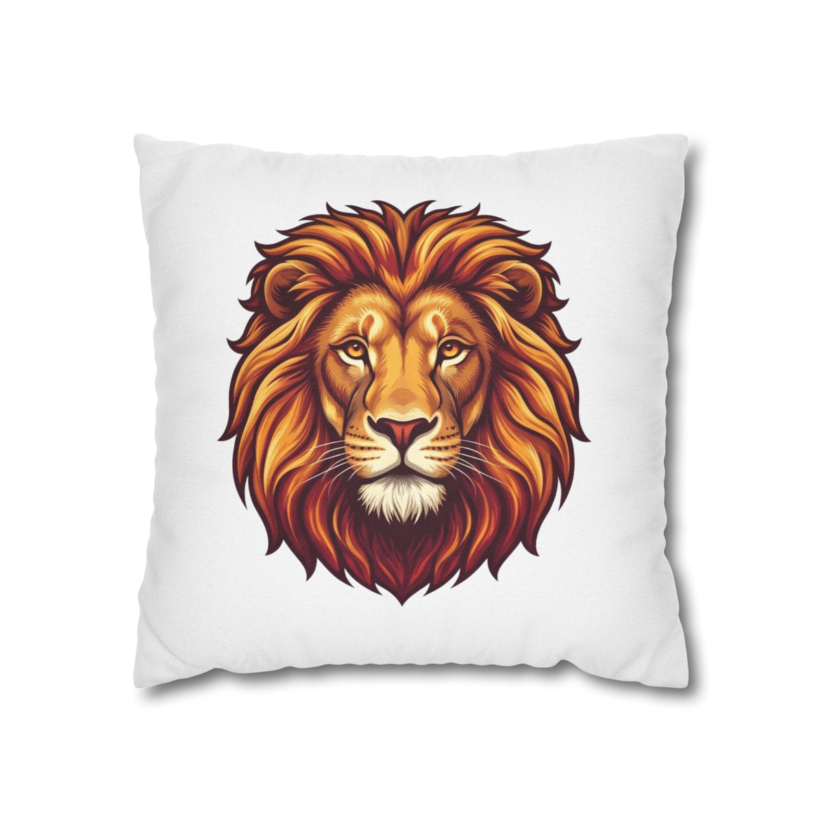 Leo Zodiac Spun Square Pillowcase Lion Face Decorative Pillowcase