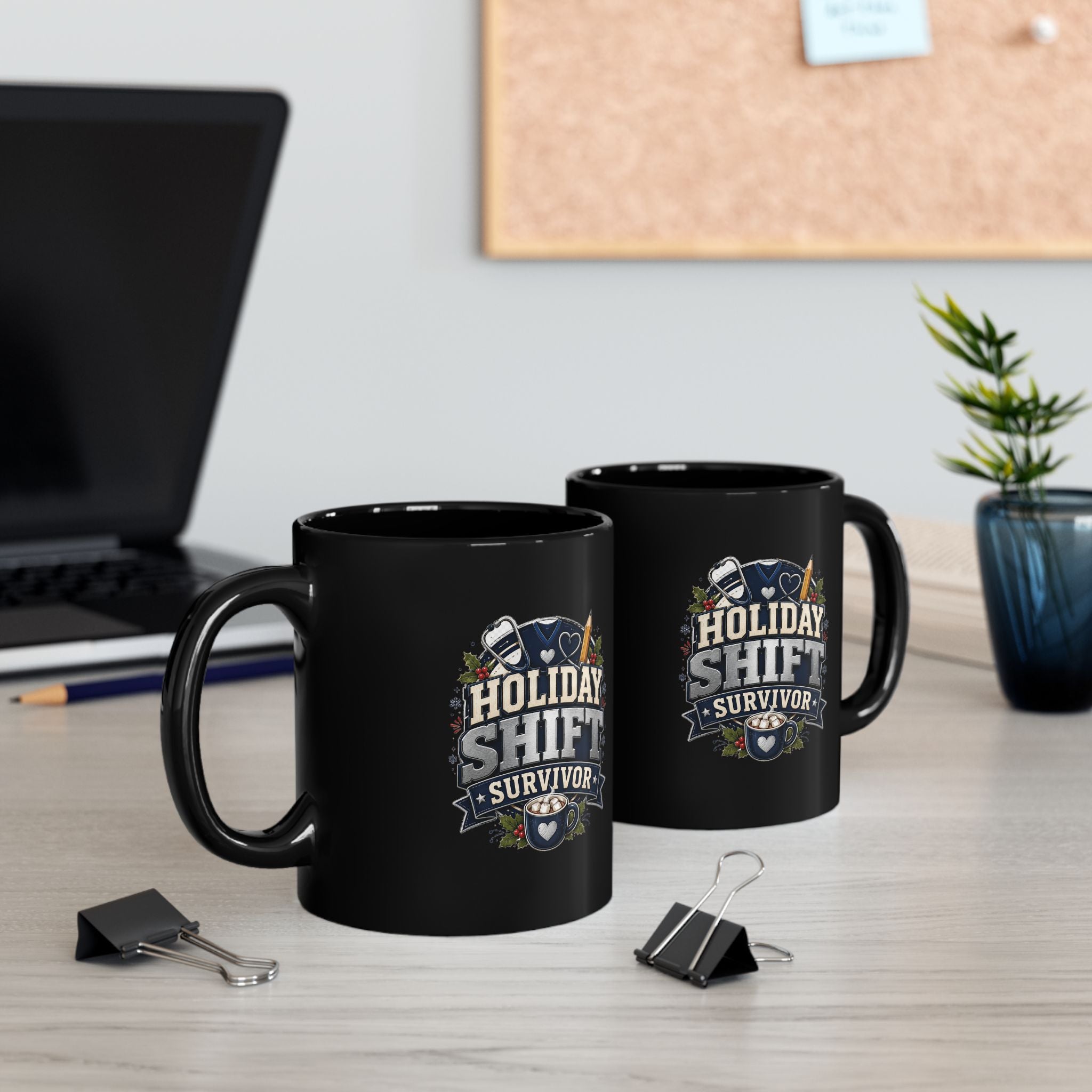 Modern Day Christmas Holiday Shift Survivor Mug – Funny Nurse/Healthcare Worker Coffee Cup
