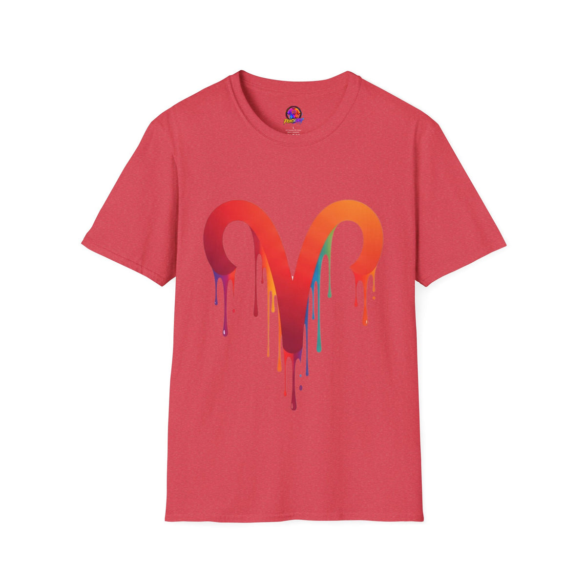 Aries Rainbow Drip T-Shirt — Colorful Dripping Zodiac Graphic Tee