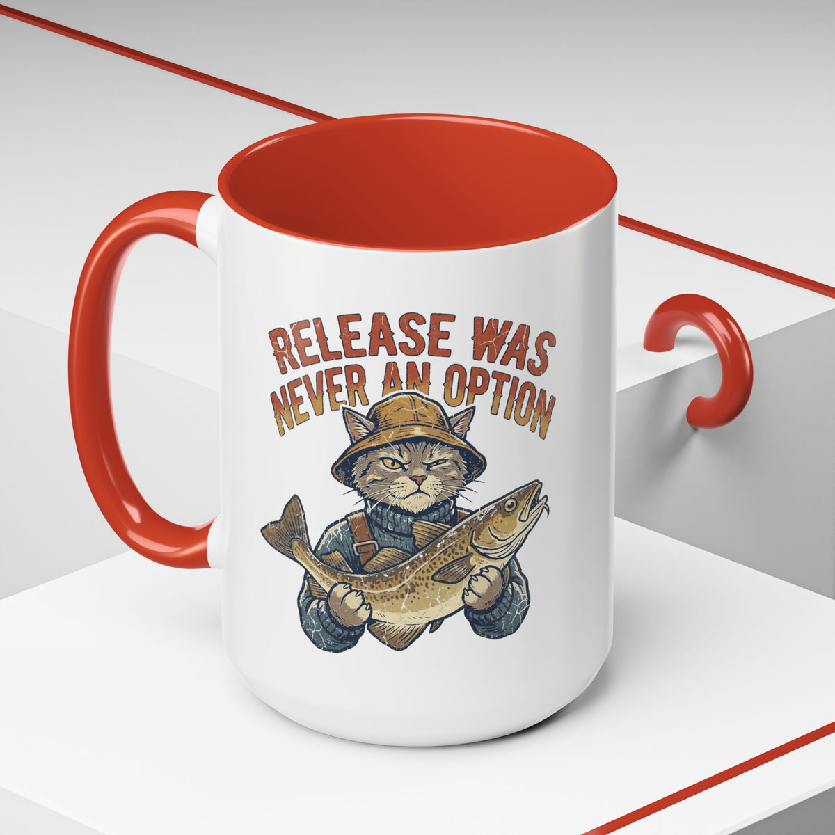 "Release Was Never An Option" Funny And Witty Accent Coffee Mug (11, 15oz)