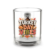 Turkey Day Vibes 10oz Glass Mug — Thanksgiving Coffee & Tea Cup