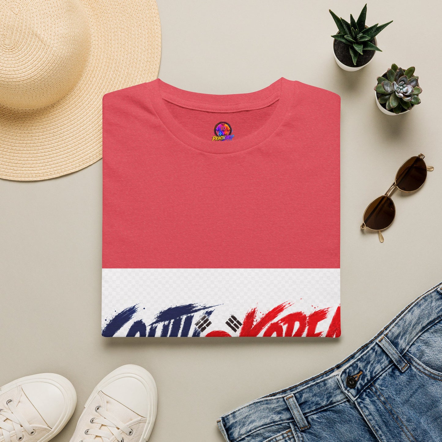 South Korea Flag Brushstroke T-Shirt — Patriotic Korean Travel Tee