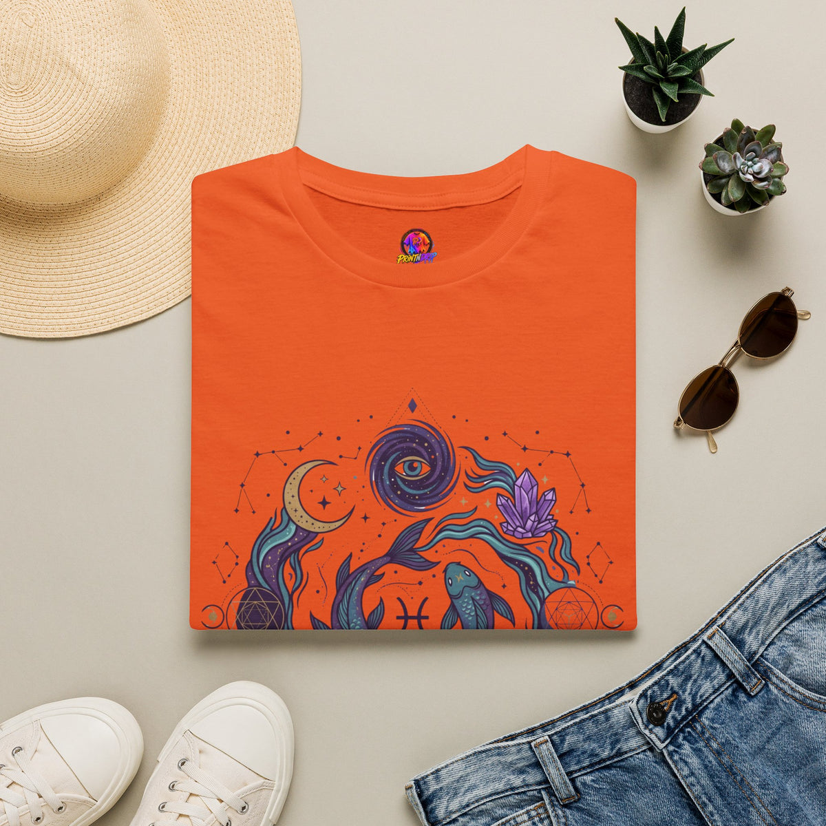 Pisces Mystic Vibes T-Shirt — Astrology Zodiac Tee with 'My vibe is mystical'
