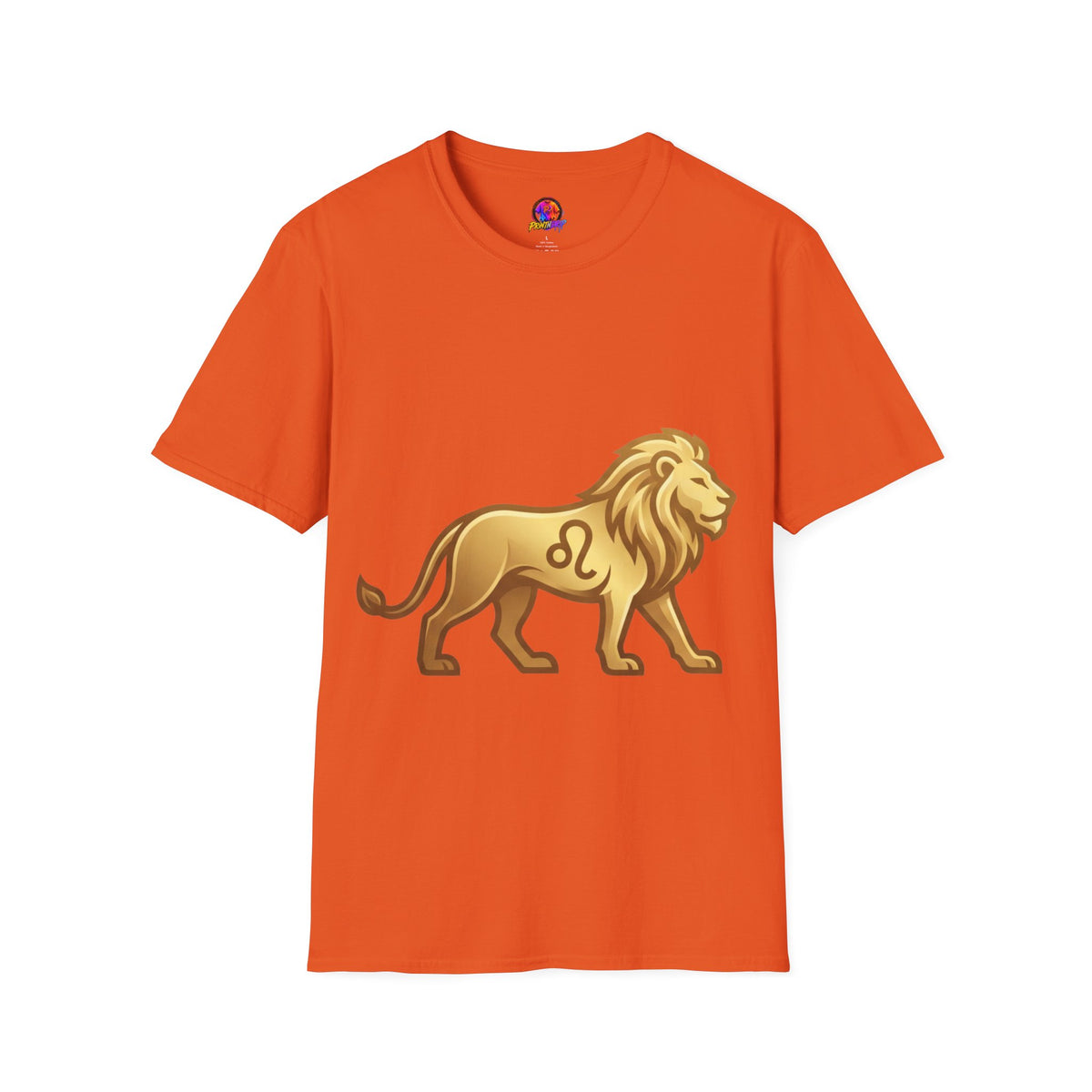 Leo Zodiac Lion T-Shirt — Gold Astrology Tee for Leo Birthdays & Zodiac Fans