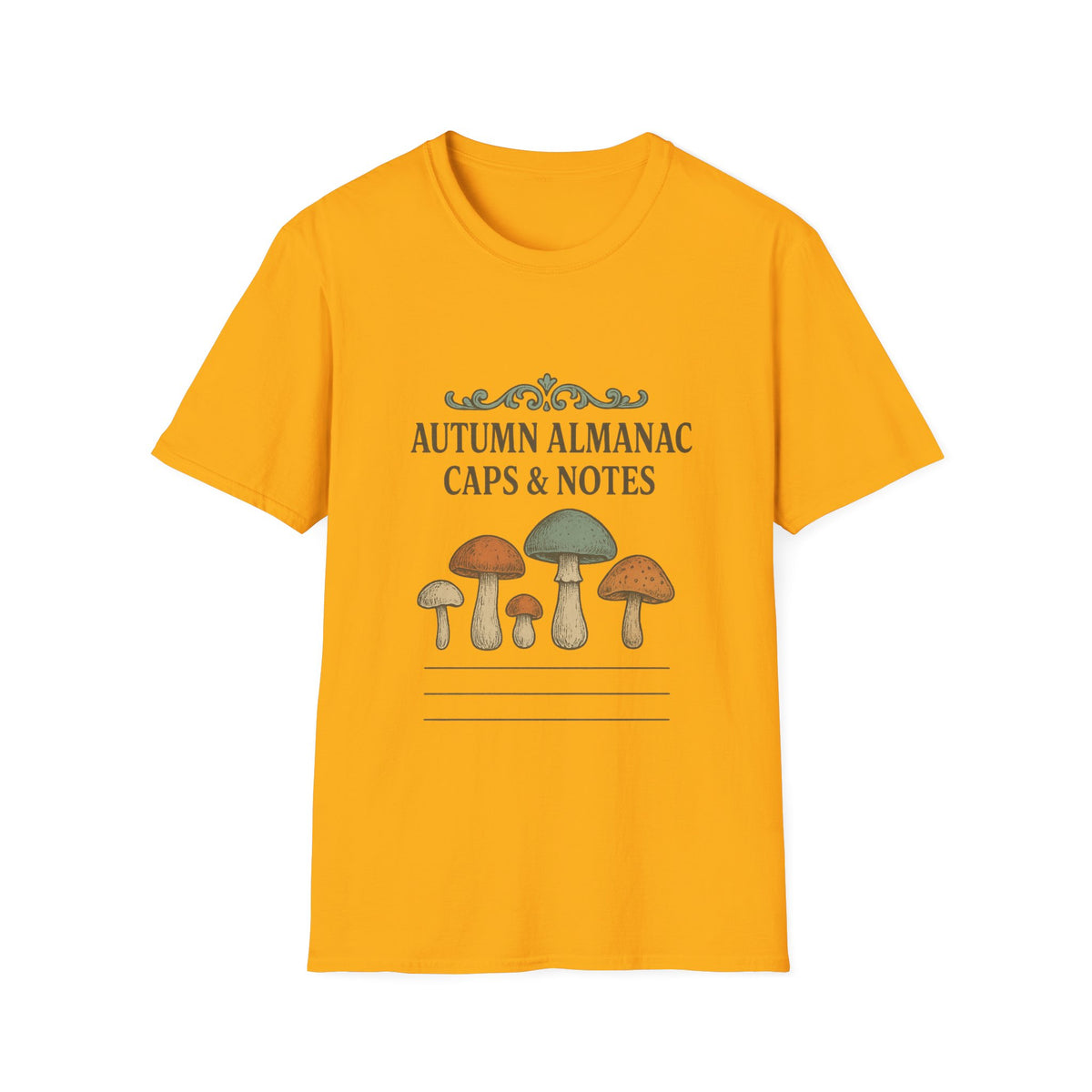 Mushroom Almanac T‑Shirt — Autumn Caps & Notes Botanical Tee - Trending Now - October 2026