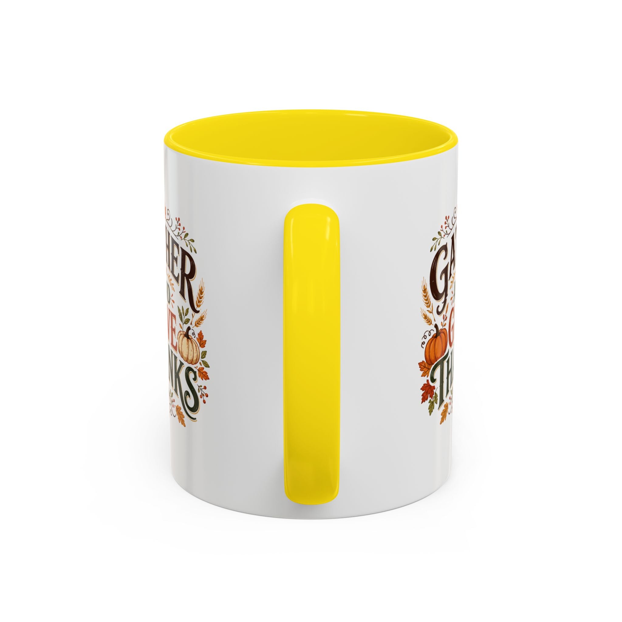 Thanksgiving Mug Gather and Give Thanks Coffee Mug — Thanksgiving Accent Mug