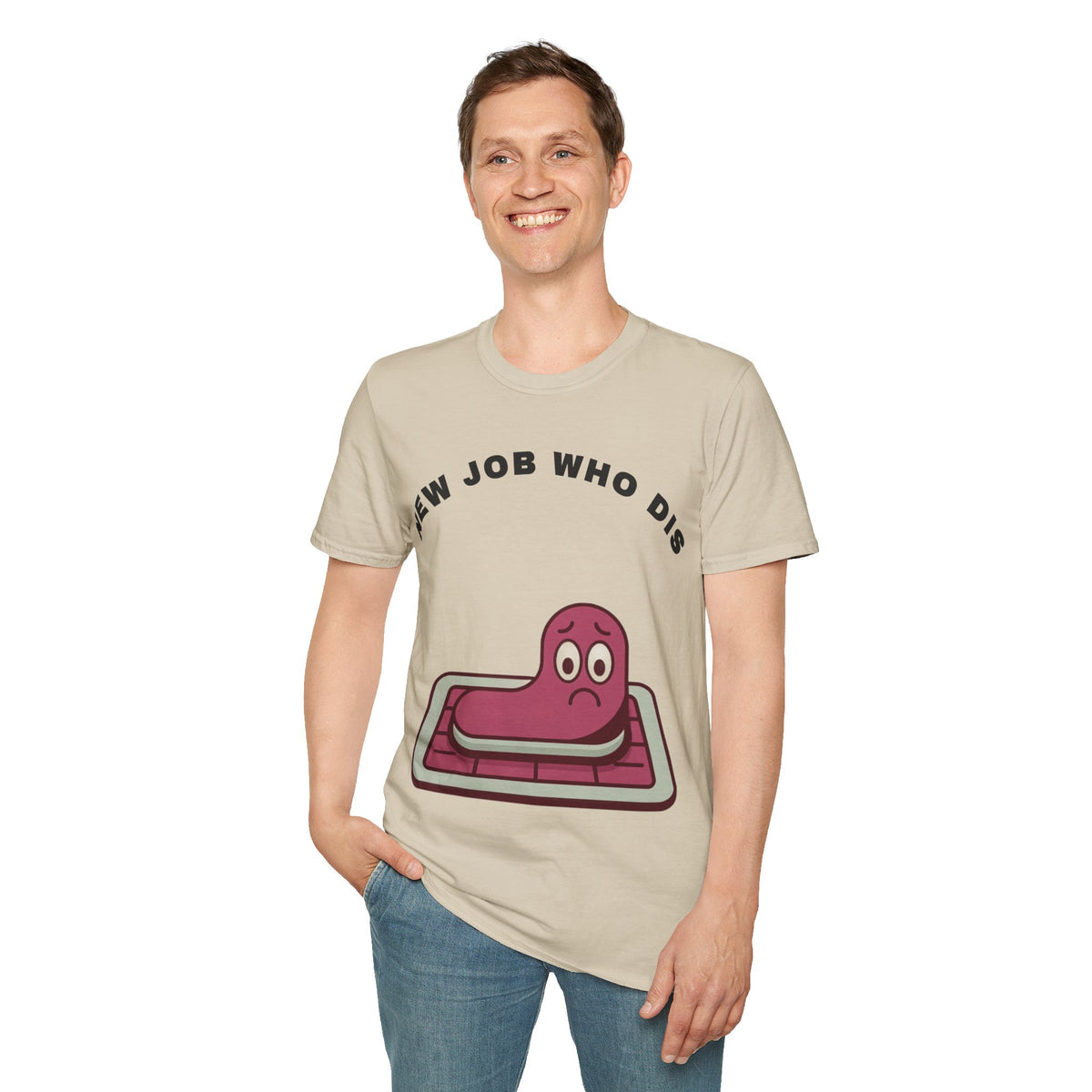 T-Shirt — "New Job Who Dis" Funny Office Cake Graphic Tee - Trending Now - September 2026