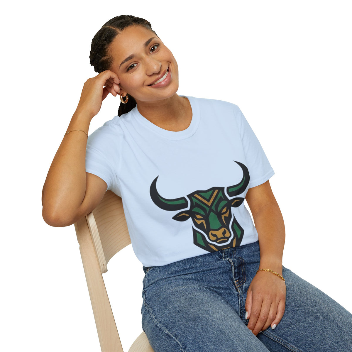 Taurus Bull Head T-Shirt — Geometric Tribal Bull Graphic Tee