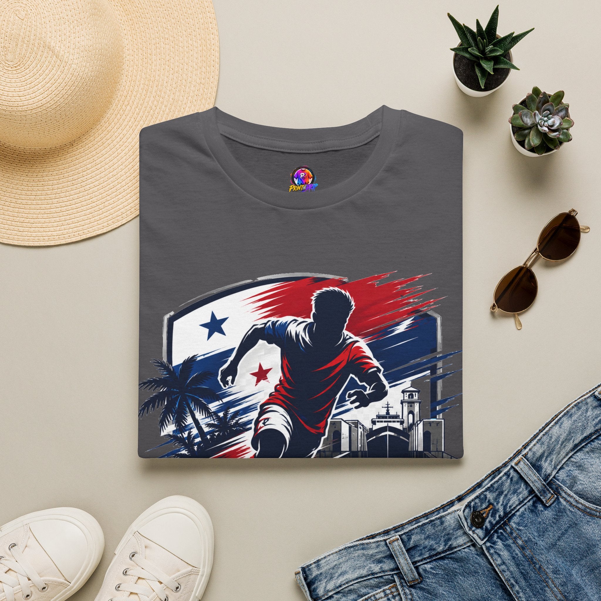 Canal Force Soccer T-Shirt - Patriotic Player Graphic Tee - Panama Shirt