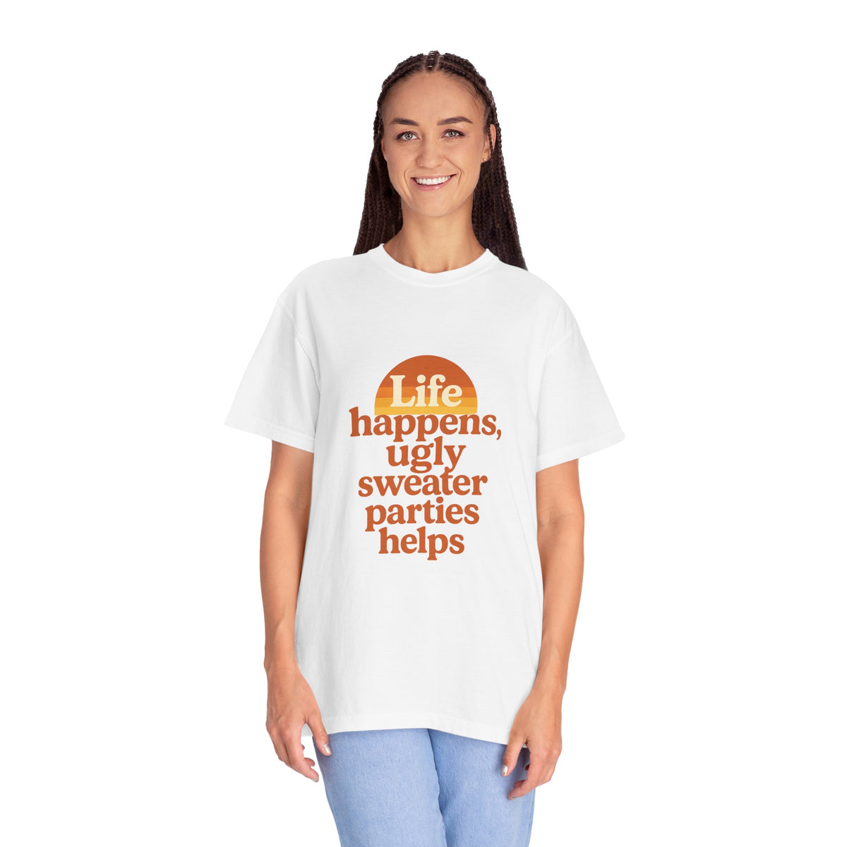 Life Happens Ugly Sweater Parties Helps T-Shirt - Trending Now - October 2026