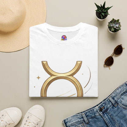 T-Shirt — Gold Mercury Astrology Symbol Tee (Mercury in Taurus)