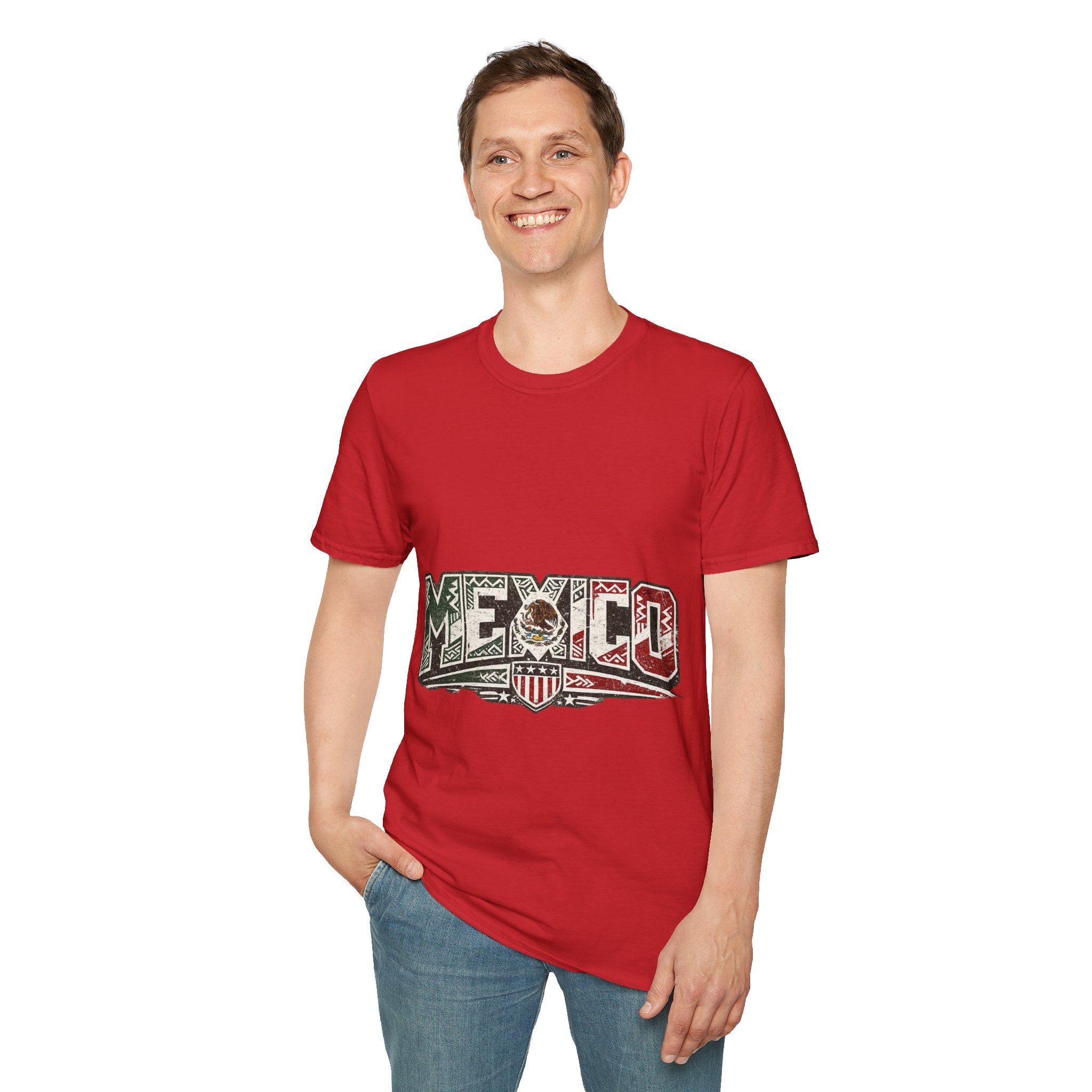 Mexico Pride Graphic T-Shirt — Retro Mexican Flag Design