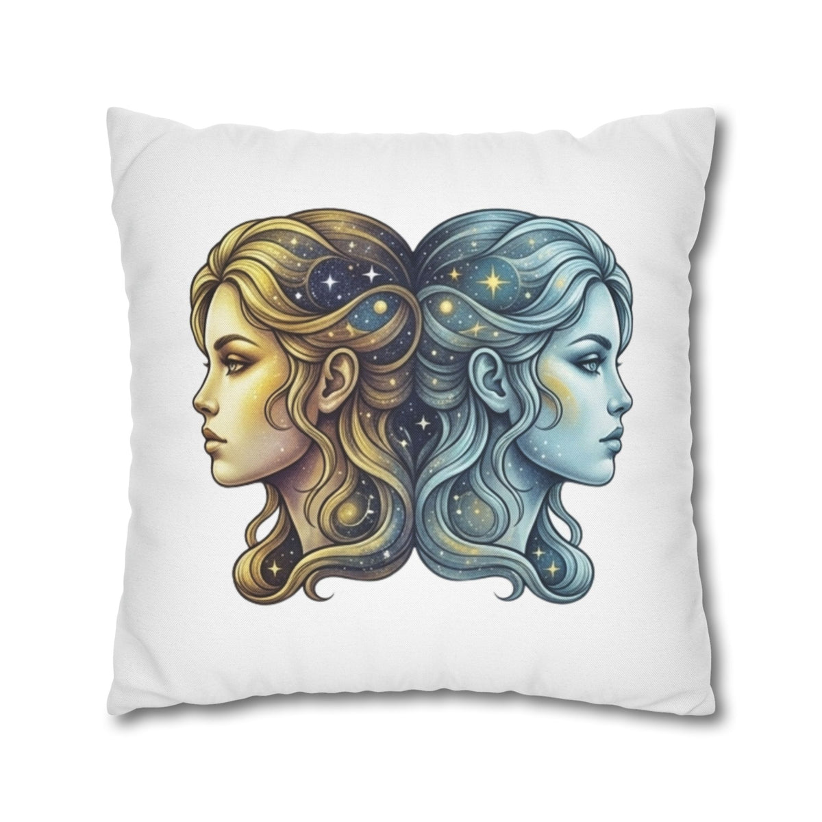 Gemini Moon & Sun Decorative Pillowcase — Zodiac Twins Astrology Throw Pillow Cover