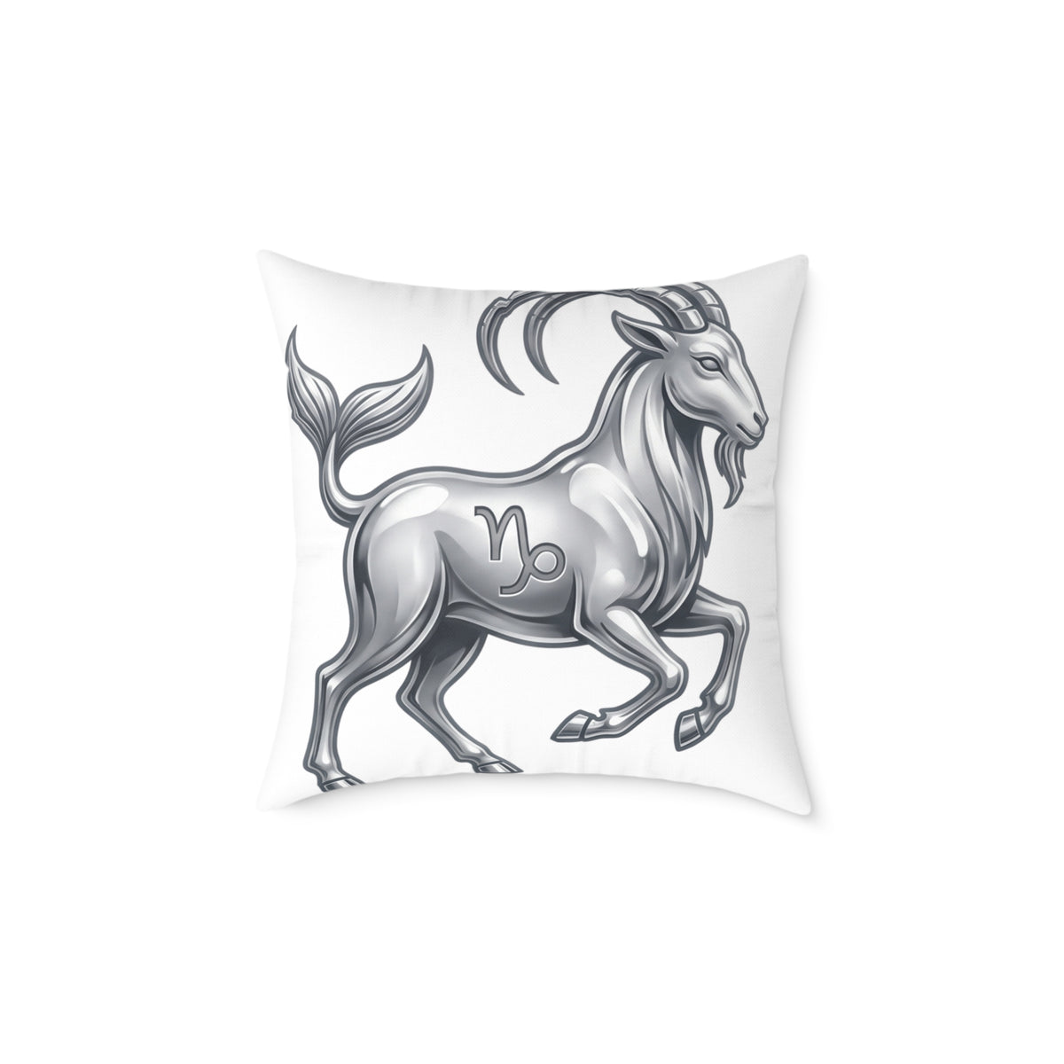 Capricorn Zodiac Pillow — Silver Goat Astrology Throw Pillow