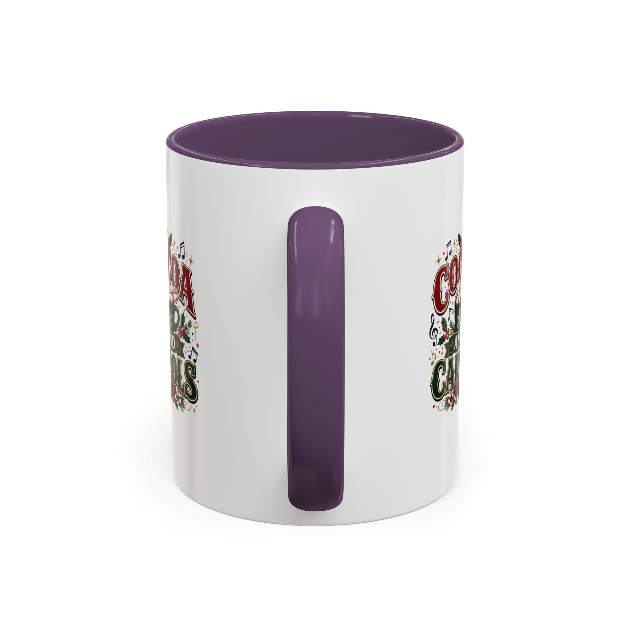 Cocoa and Carols Accent Coffee Mug — Holiday Christmas Cocoa Mug