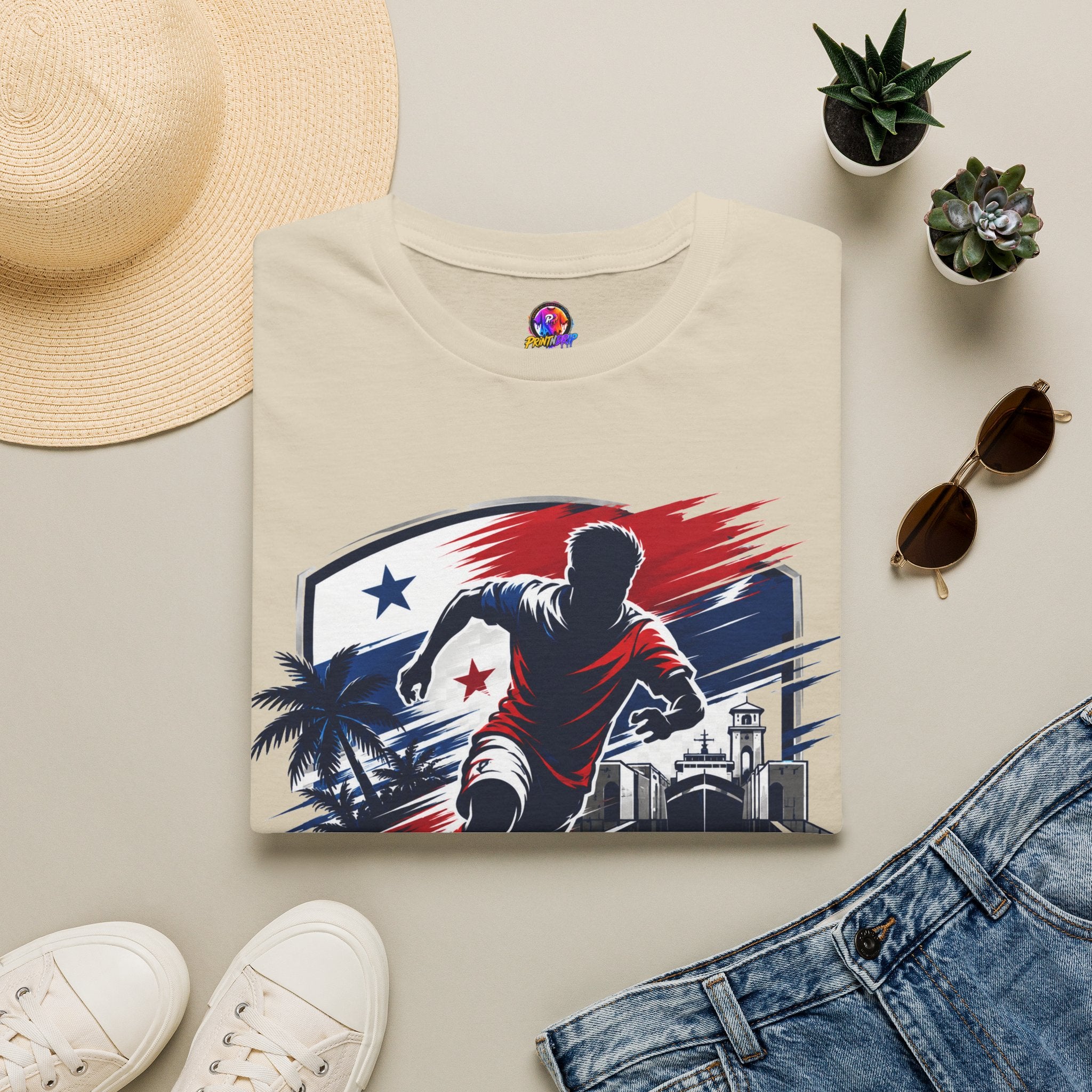 Canal Force Soccer T-Shirt - Patriotic Player Graphic Tee - Panama Shirt