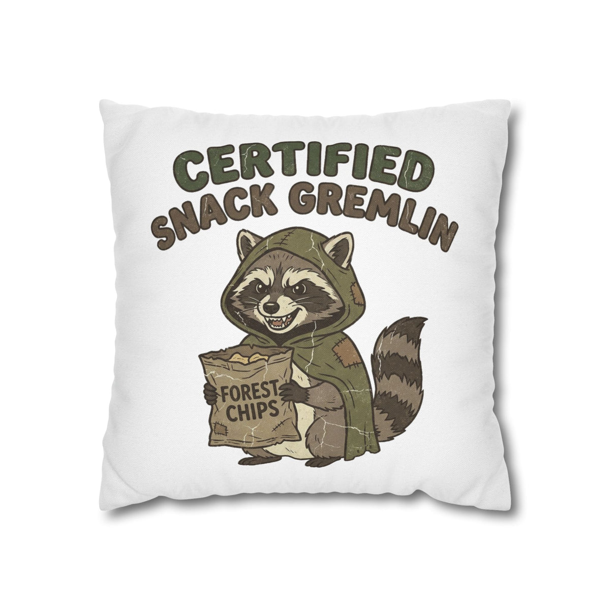 Funny Certified Snack Gremlin Raccoon Throw Pillowcase