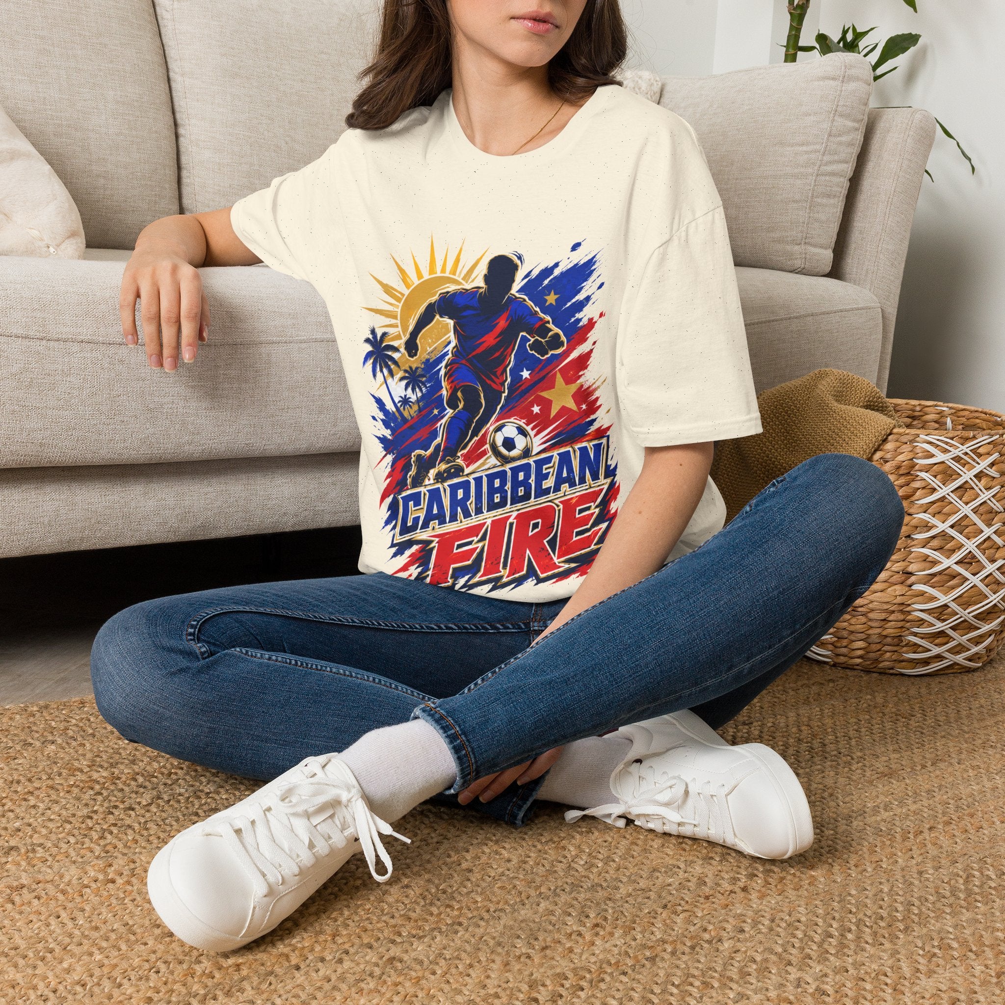 Haiti Soccer T-Shirt — Caribbean Fire Graphic Tee