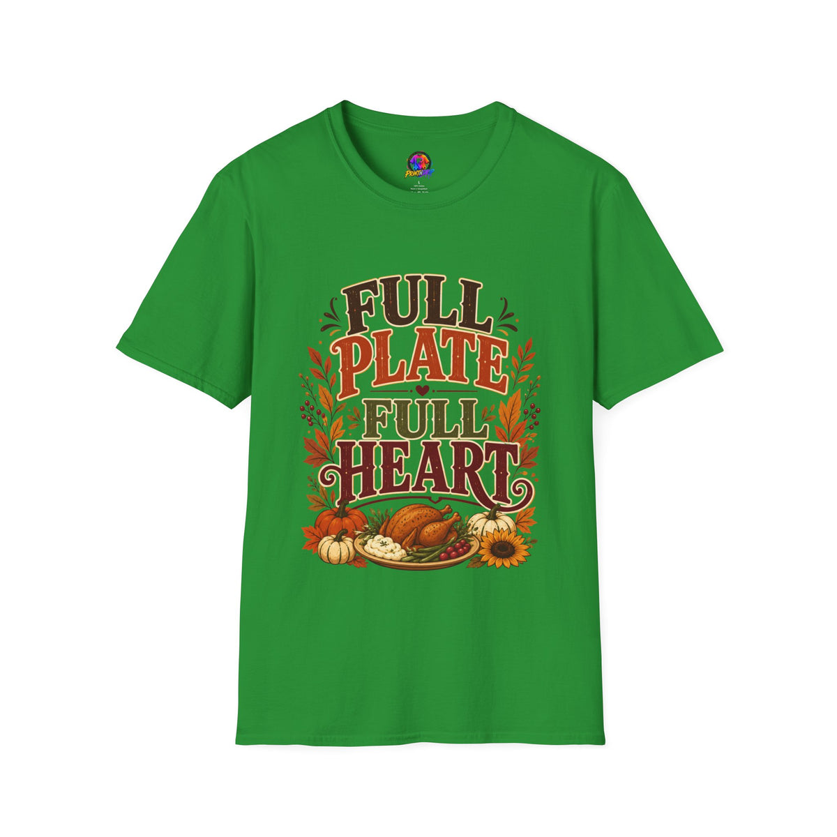 Thanksgiving T-Shirt - "Full Plate Full Heart" Fall Harvest Tee