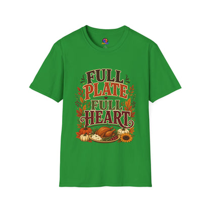 Thanksgiving T-Shirt - "Full Plate Full Heart" Fall Harvest Tee