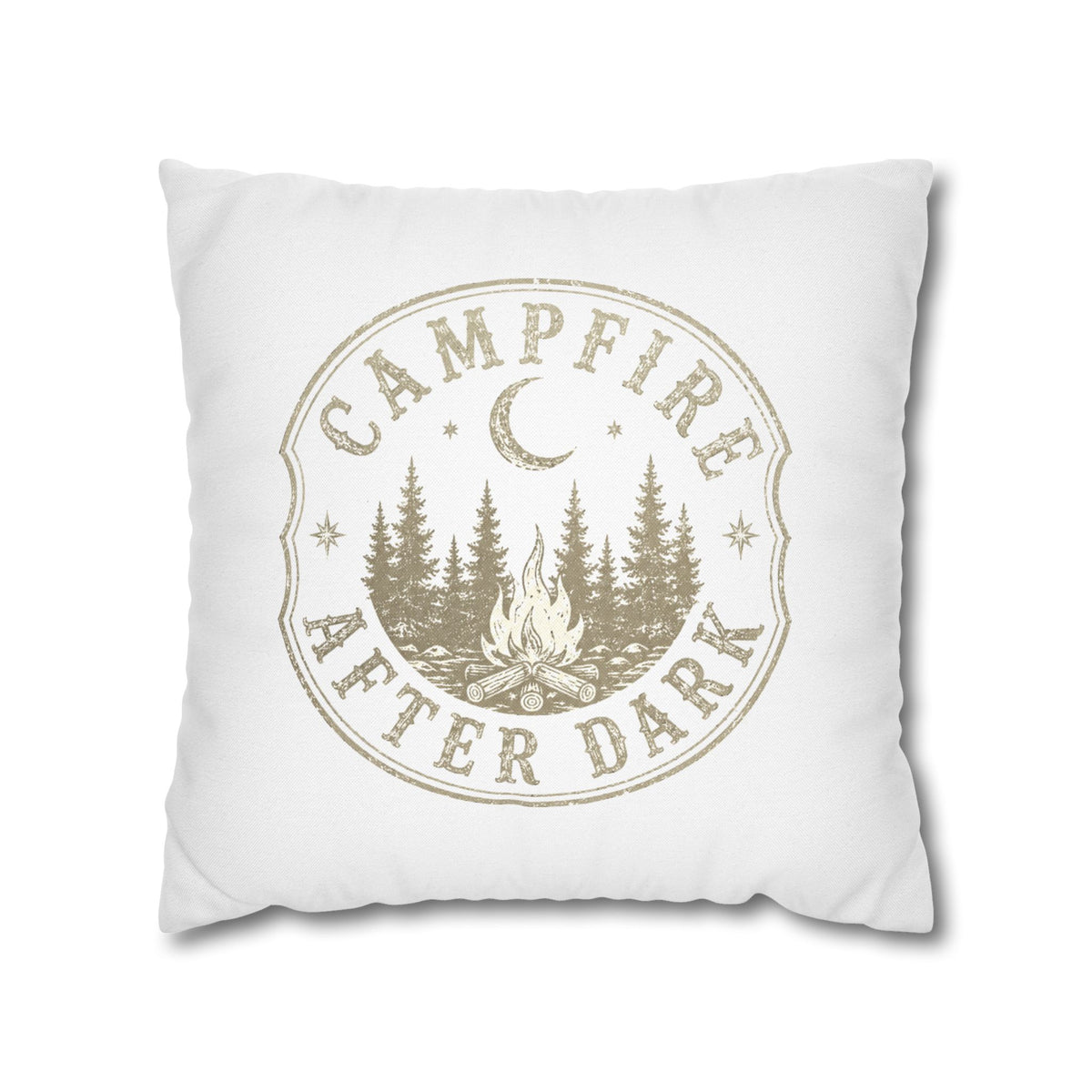 Campfire After Dark Decorative Pillowcase Milo Bailey Dog Dad Mom — Outdoor Rustic Woodland Accent