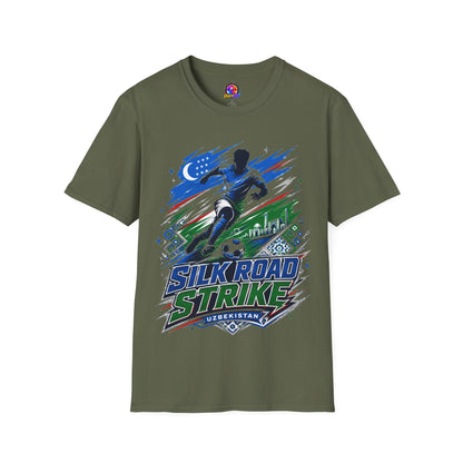 Silk Road Strike Soccer T-Shirt — Uzbekistan Football Graphic Tee