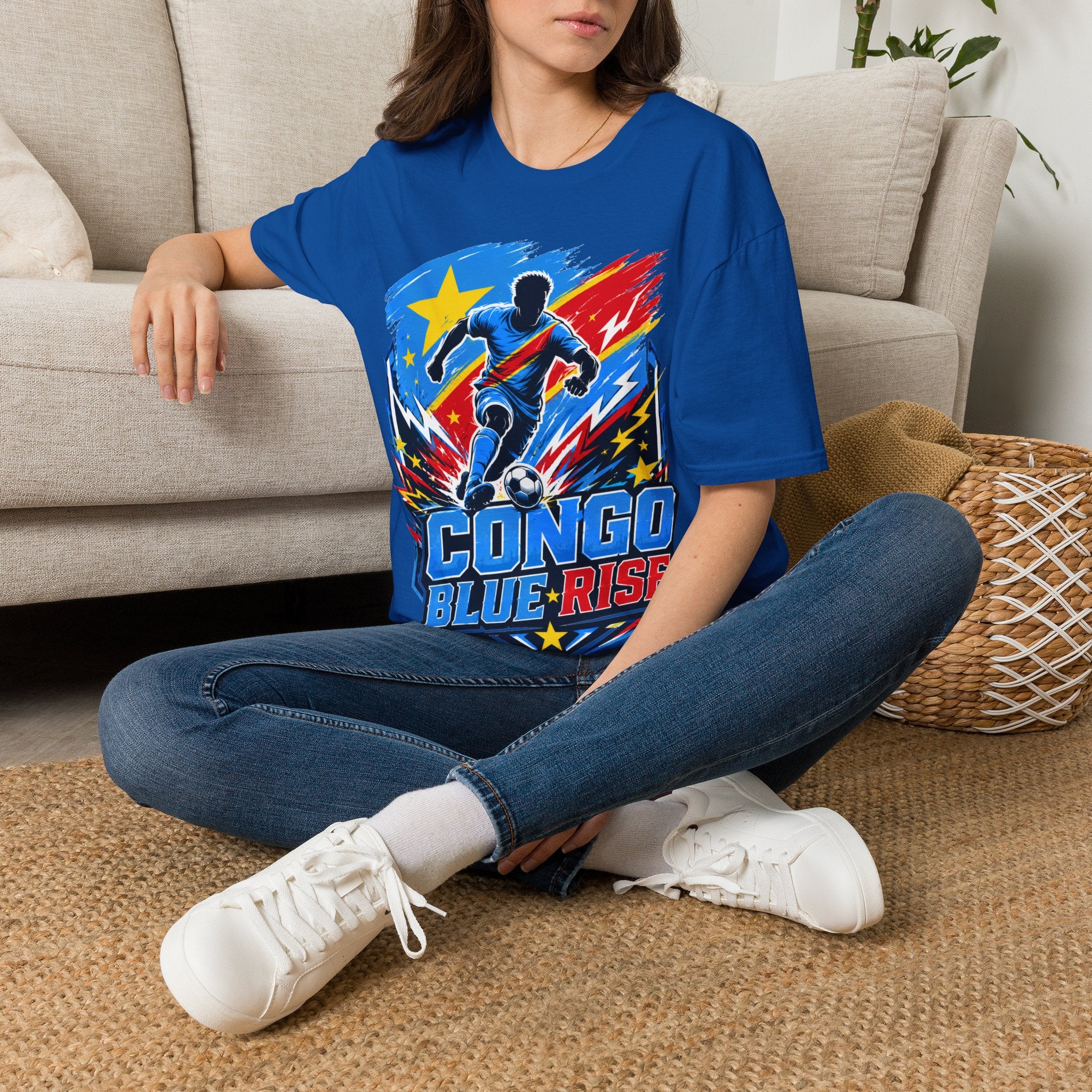 Congo Soccer T-Shirt — Congo Blue Rise Football Fan Tee