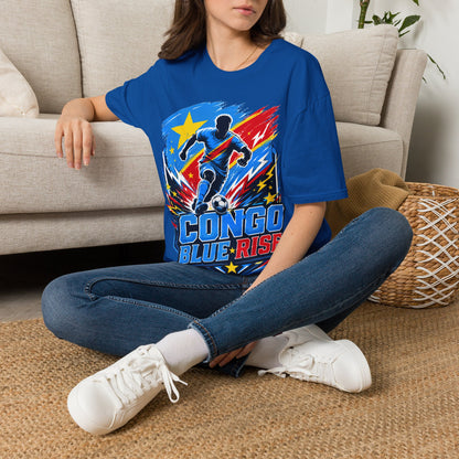 Congo Soccer T-Shirt — Congo Blue Rise Football Fan Tee