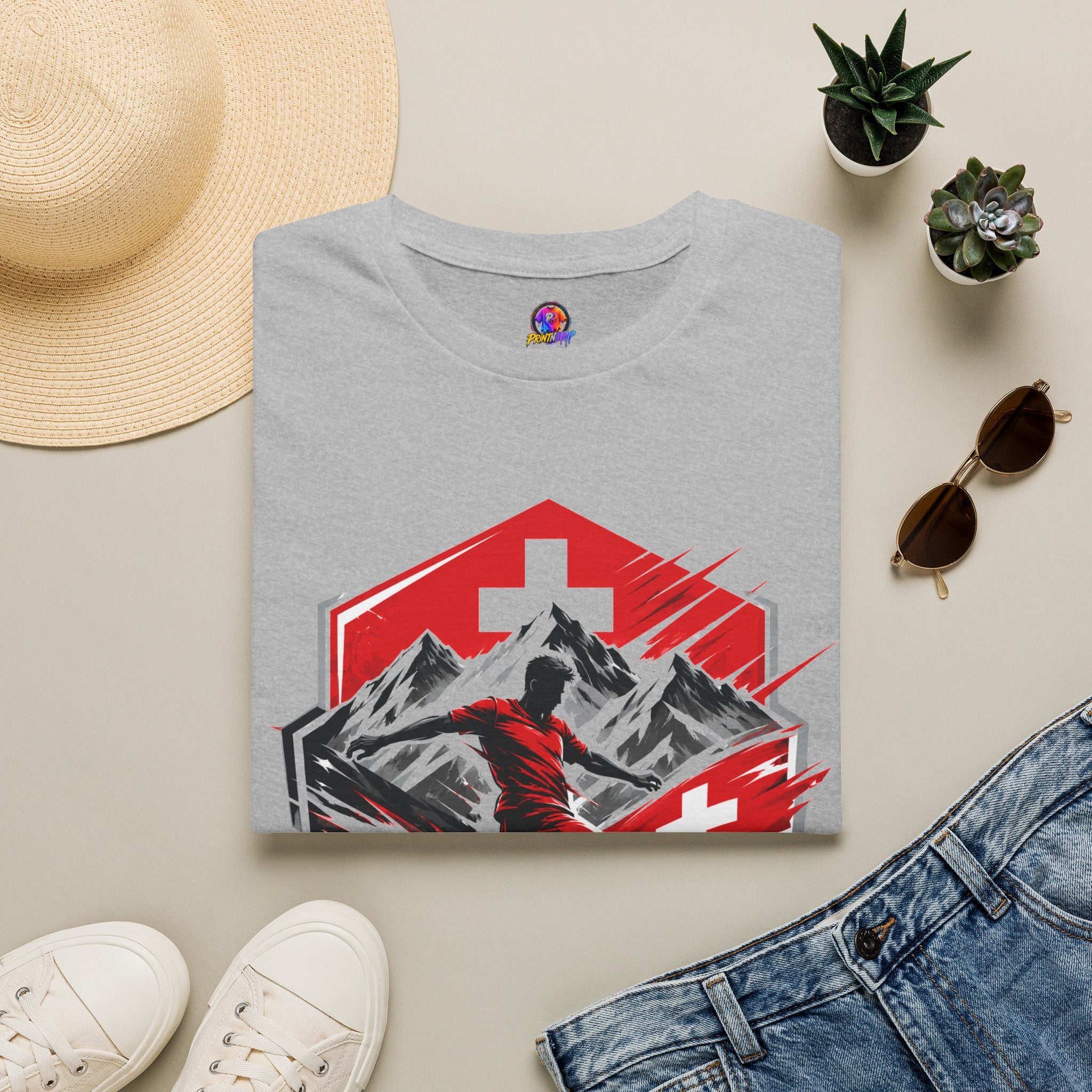 Switzerland Alpine Strike T‑Shirt – Swiss Mountain Ski & Snowboard Graphic