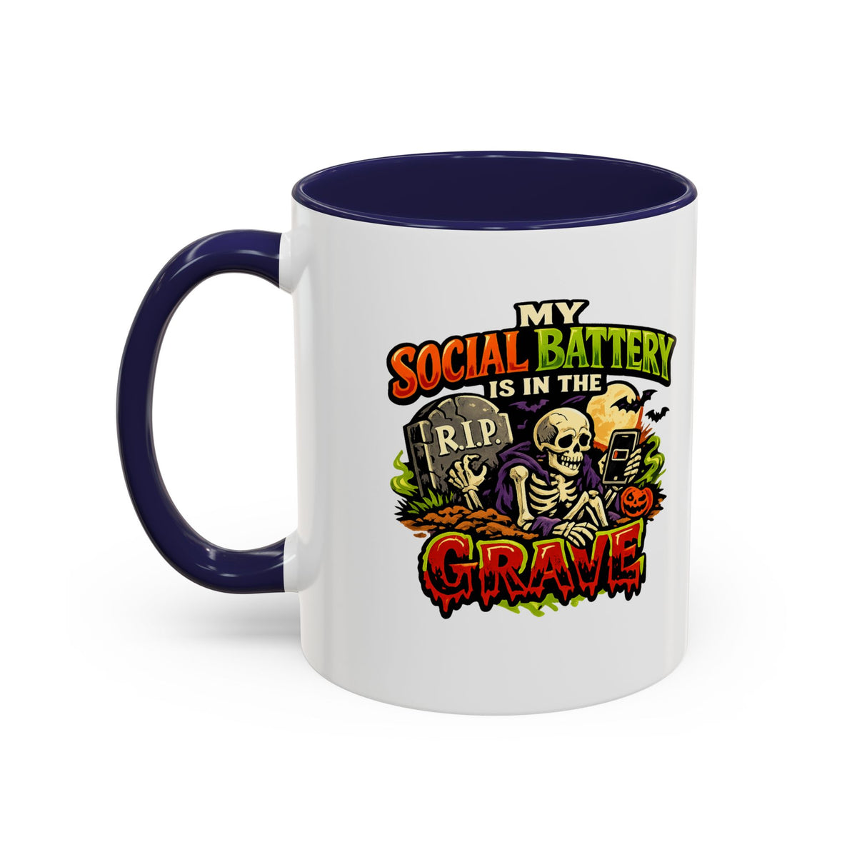 Halloween  Social Battery Is Low Accent Coffee Mug