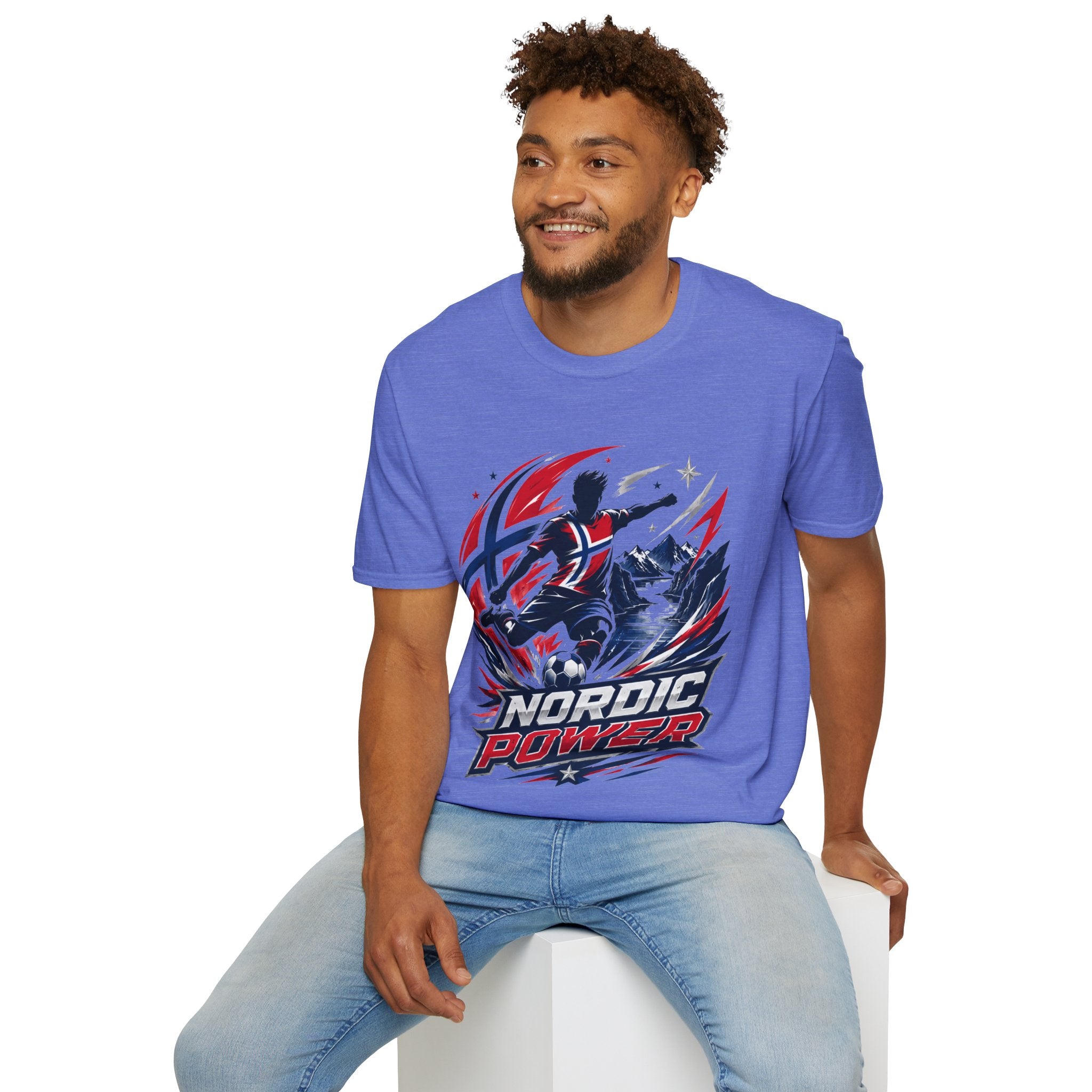Norway Nordic Power T-Shirt — Viking Flag Silhouette Graphic Tee