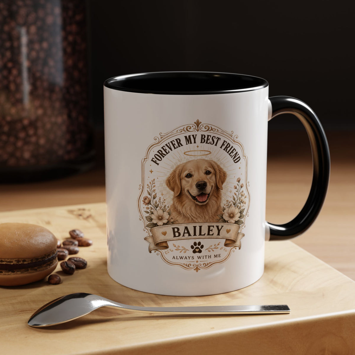 Milo Bailey Dog Dad Mom Dog Memorial Coffee Mug — "Forever My Best Friend" Personalized Golden Retriever