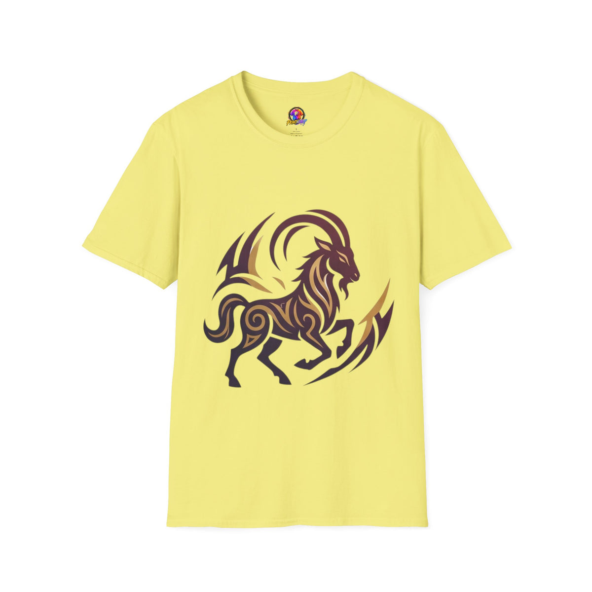 Capricorn Goat Tribal Graphic T-Shirt — Bold Goat Illustration Tee