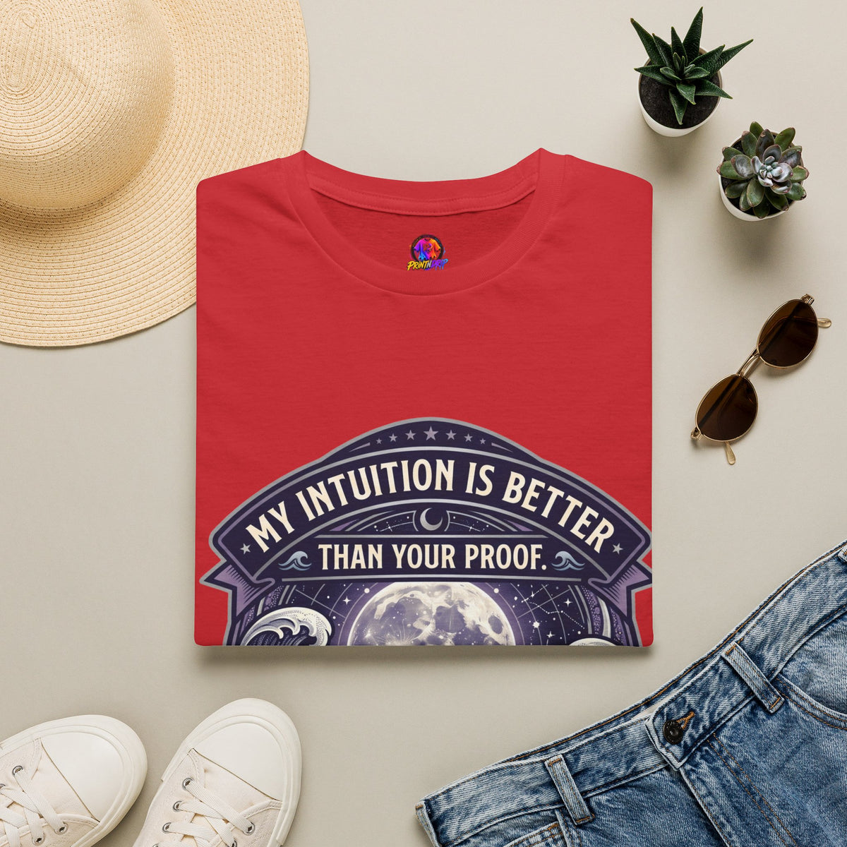 Cancer Zodiac T-Shirt — "My Intuition Is Better Than Your Proof" Astrology Tee