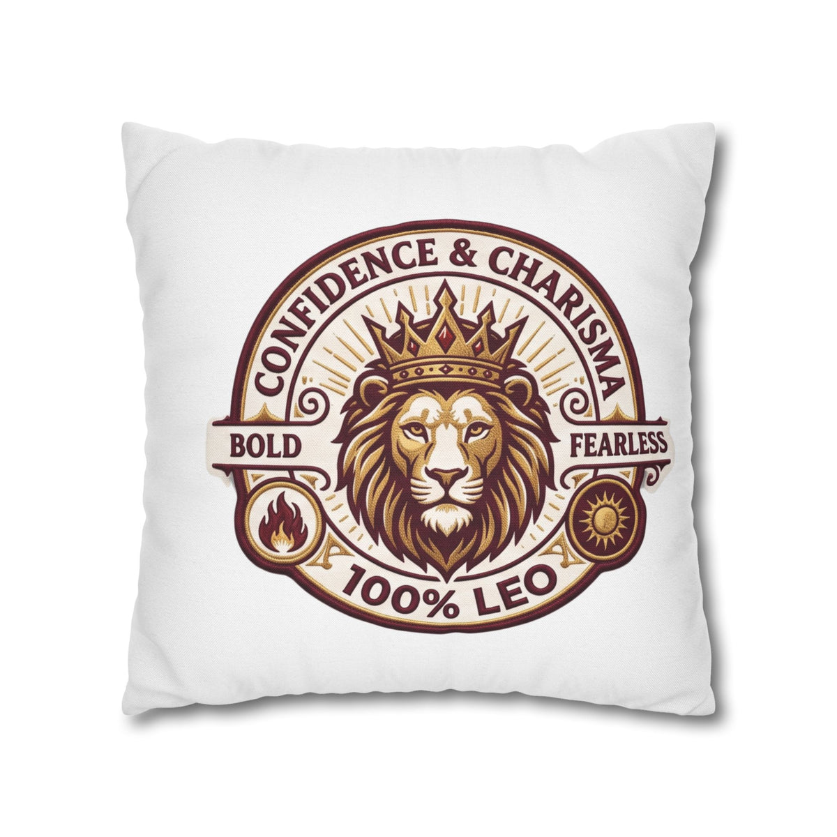 Leo Zodiac Confidence And Charisma Spun Polyester Square Pillowcase
