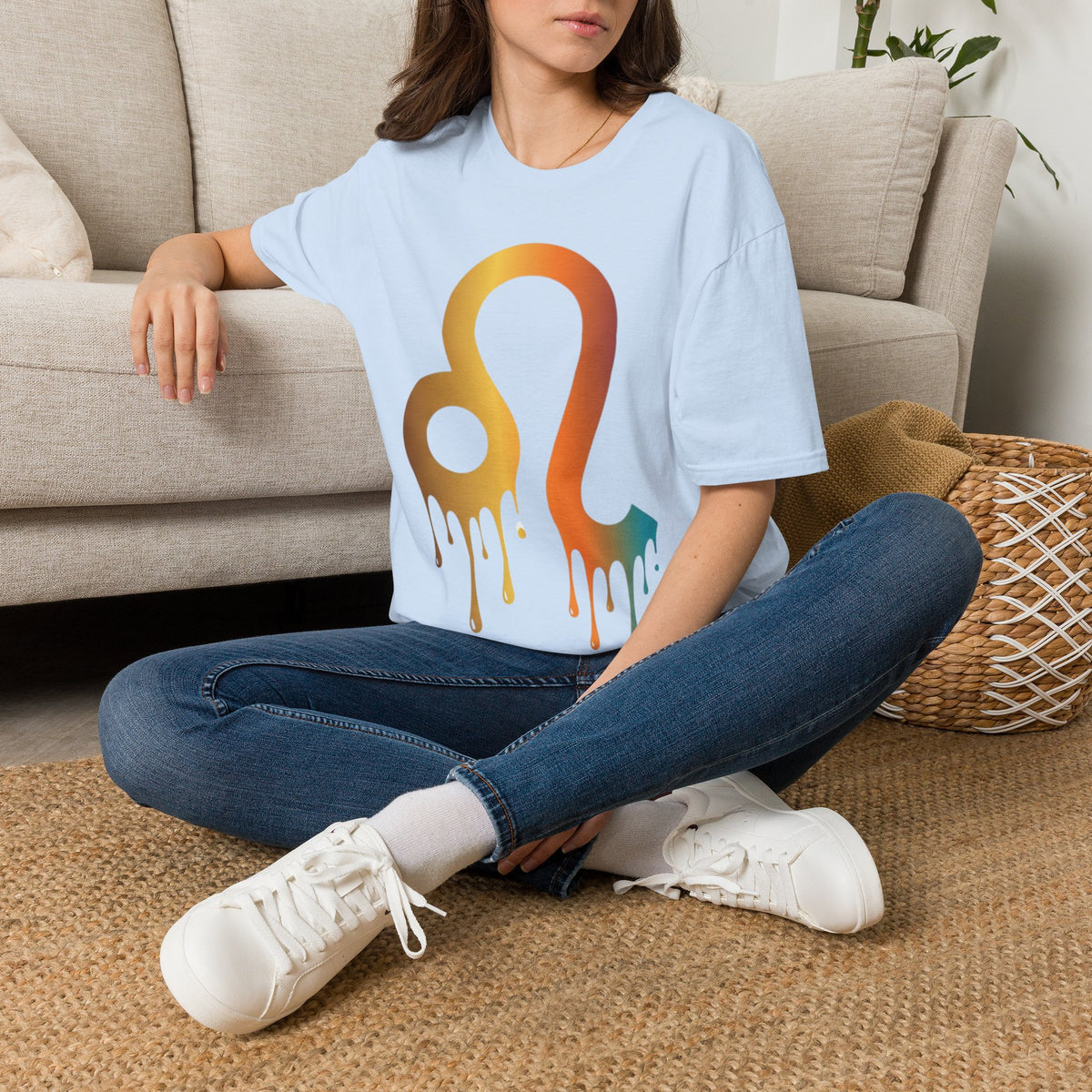Leo Zodiac Drip T-Shirt — Colorful Astrology Sign Tee