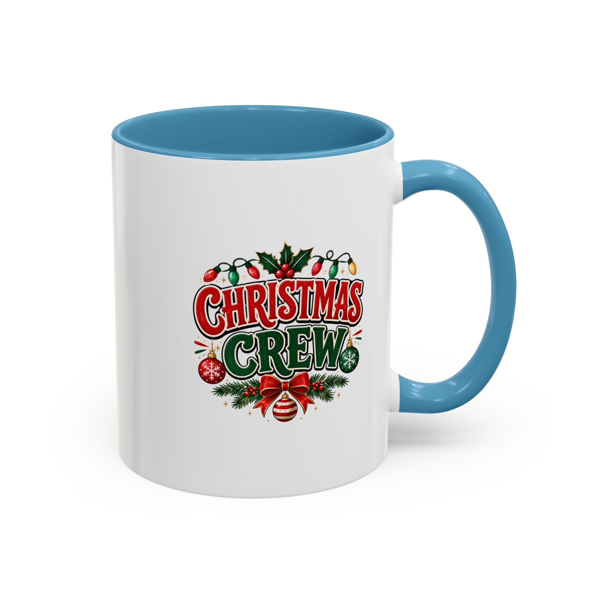 Christmas Crew Accent Coffee Mug - Festive Holiday Tea & Coffee Cup