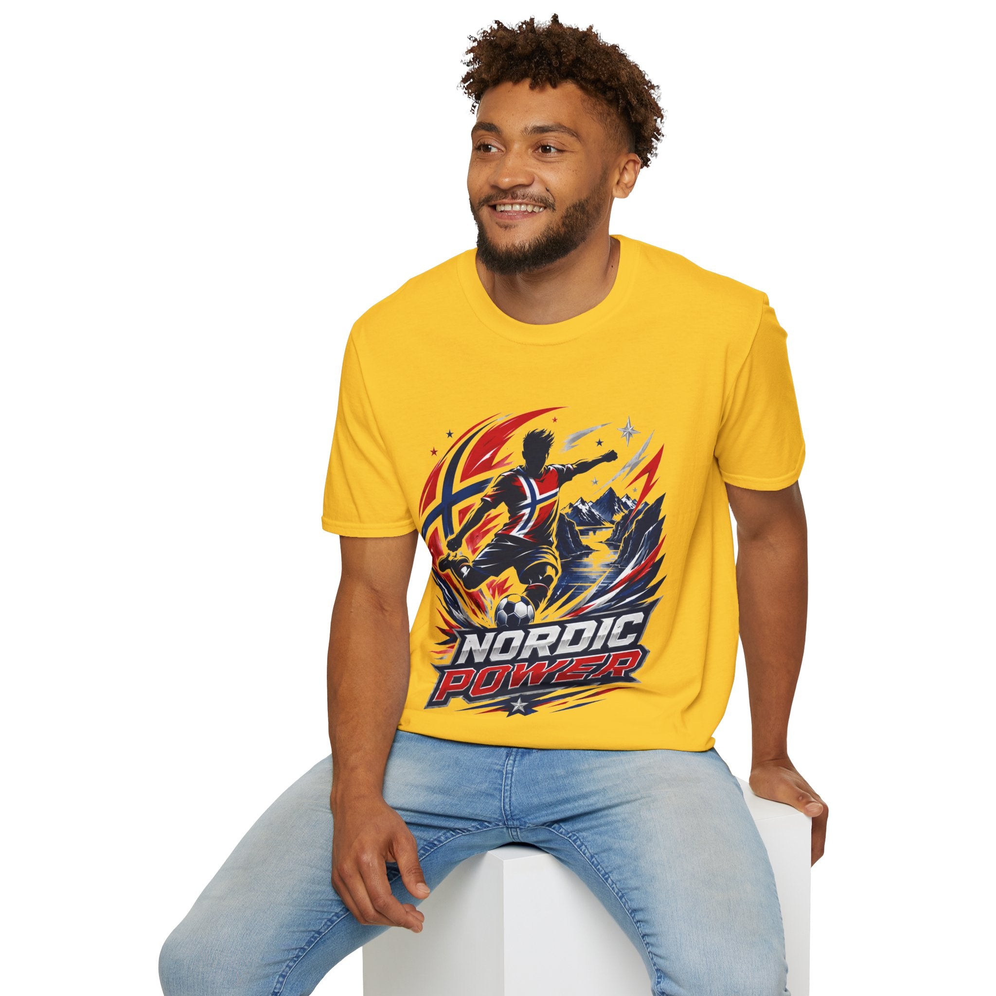 Norway Nordic Power T-Shirt — Viking Flag Silhouette Graphic Tee