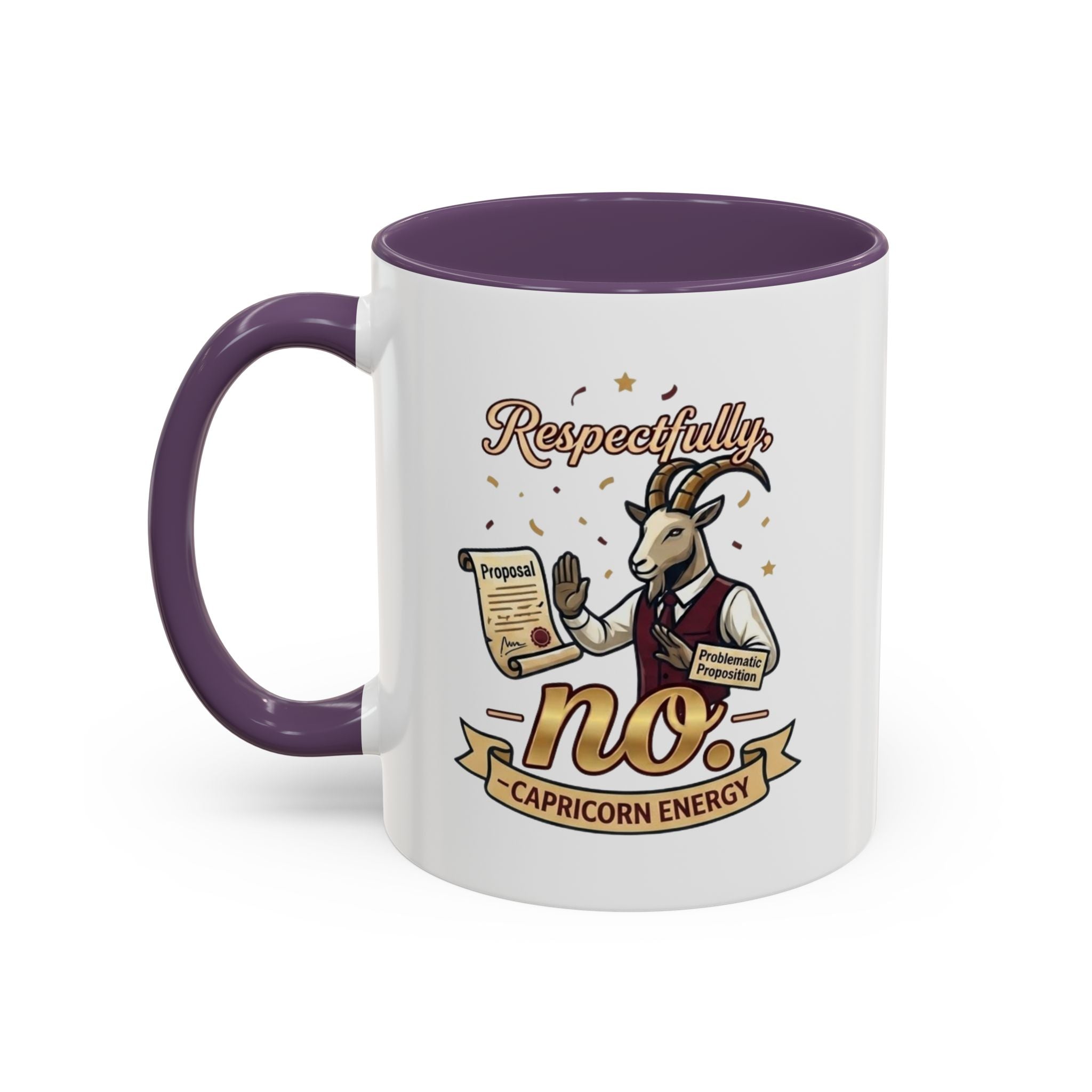 Respectfully No Capricorn Energy Coffee Mug — Zodiac Goat Astrology Gift (11/15oz)