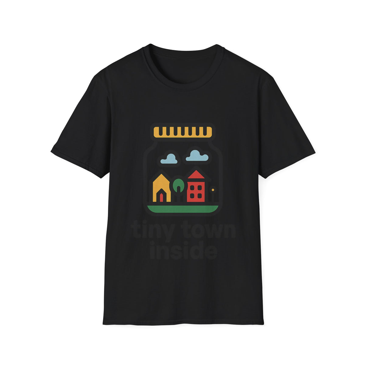 "Tiny Town Inside" Cute Mason Jar Graphic Tee - Aesthetic Miniature Village White T-Shirt - Trending Now - September 2026