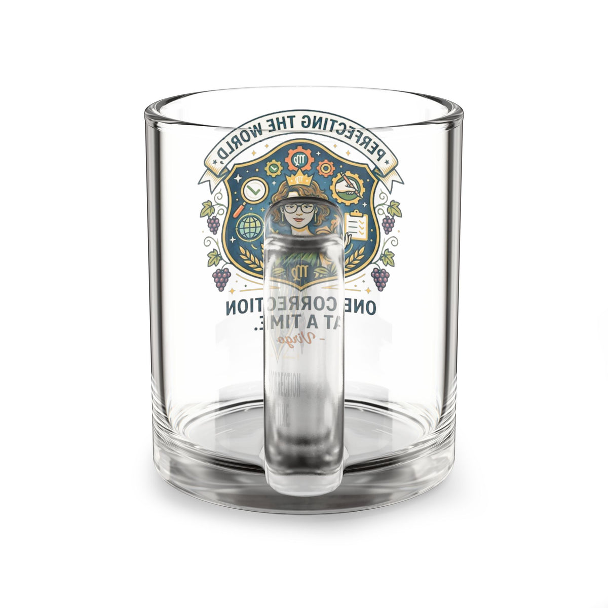 Virgo Glass Coffee Mug — “Perfecting the World One Correction at a Time” 10oz Zodiac Gift