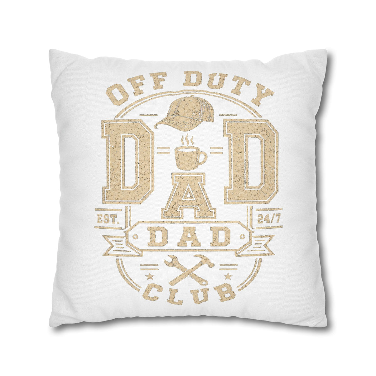 Off Duty Dad Club Throw Pillowcase — 'Off Duty DAD' Decorative Cushion Cover for Father’s Day Milo Bailey Dog Dad Mom