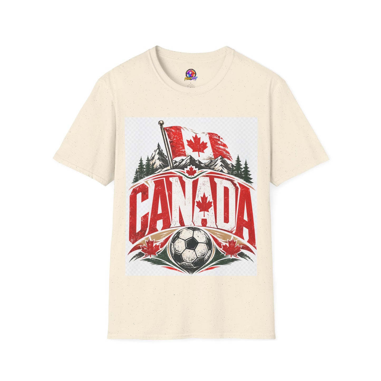 Canada Soccer T‑Shirt — Canadian Flag & Maple Leaf Crest
