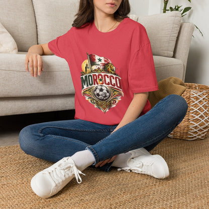 Morocco Soccer T-Shirt — Vintage Flag & Lion Football Tee