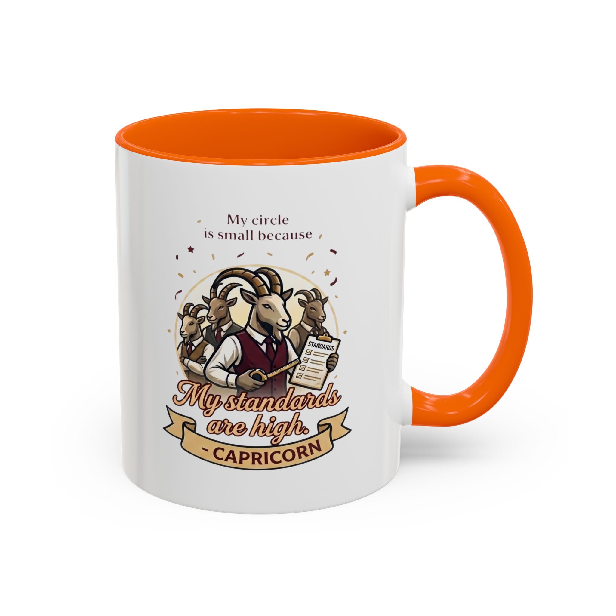 Capricorn Coffee Mug — "My Standards Are High" Zodiac Accent Mug (11/15oz)