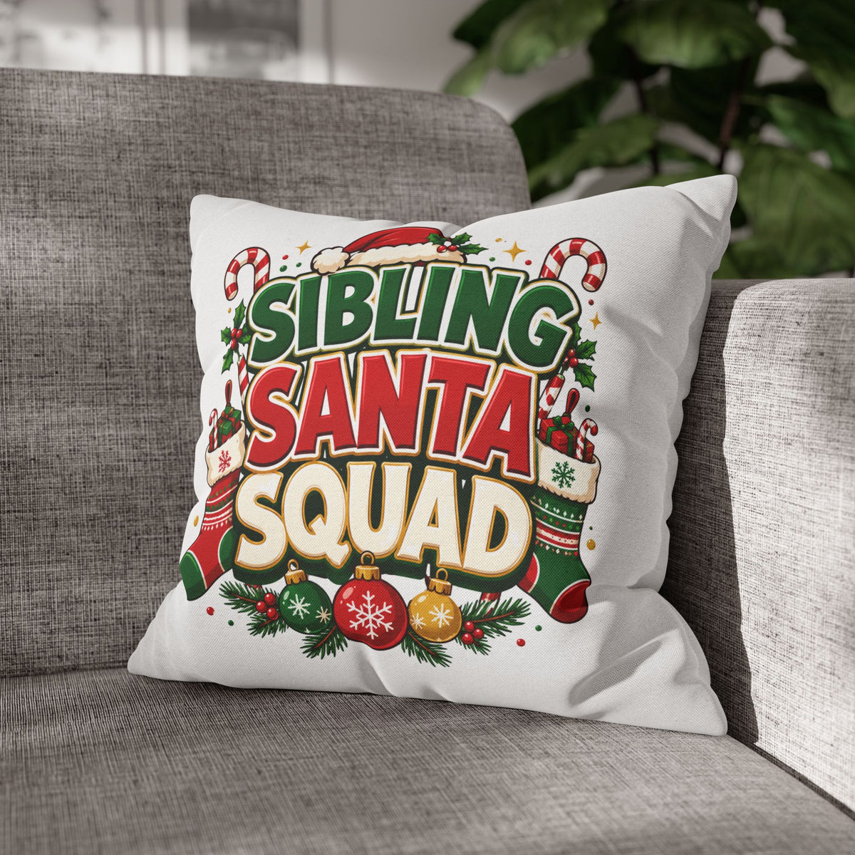 Christmas Sibling Santa Squad Pillowcase