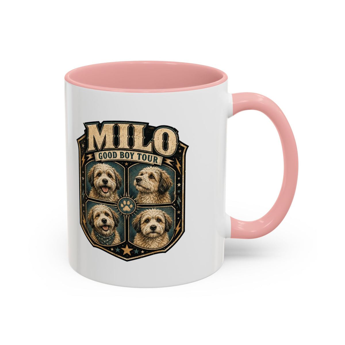 Milo Bailey Dog Dad Mom Milo 'Good Boy Tour' Accent Coffee Mug – Personalized Dog Lover Gift