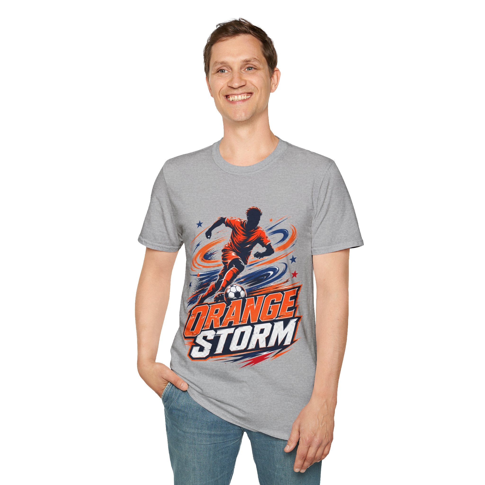 Netherlands Orange Storm Soccer T-Shirt — Dynamic Player Graphic Tee